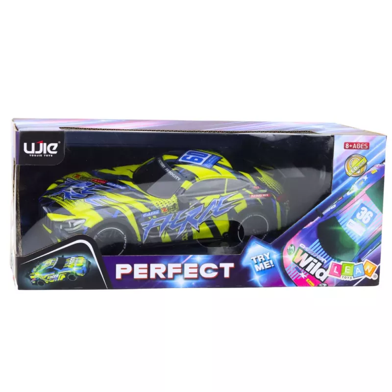 LEAN TOYS RC Racing Car with Illuminated Body Yellow