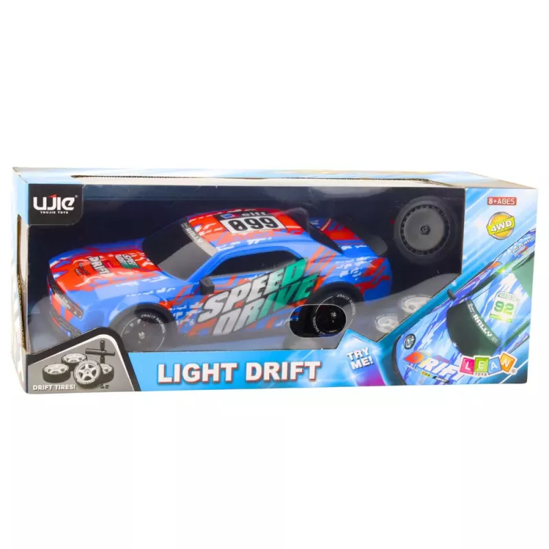 LEAN TOYS RC Sports Car with Illuminated Drift Body, Blue