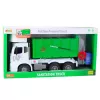 LEAN TOYS Suur prügiauto tõstefunktsiooniga 2 prügikasti tulede ja helidega roheline 1:10