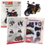 LEAN TOYS Mootorratas kokkupanemiseks kruvidega Metall 1:14 DIY Must ja Oranž