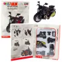 LEAN TOYS Mootorratas kokkupanemiseks kruvidega Metall 1:14 DIY Must Kuld Elements