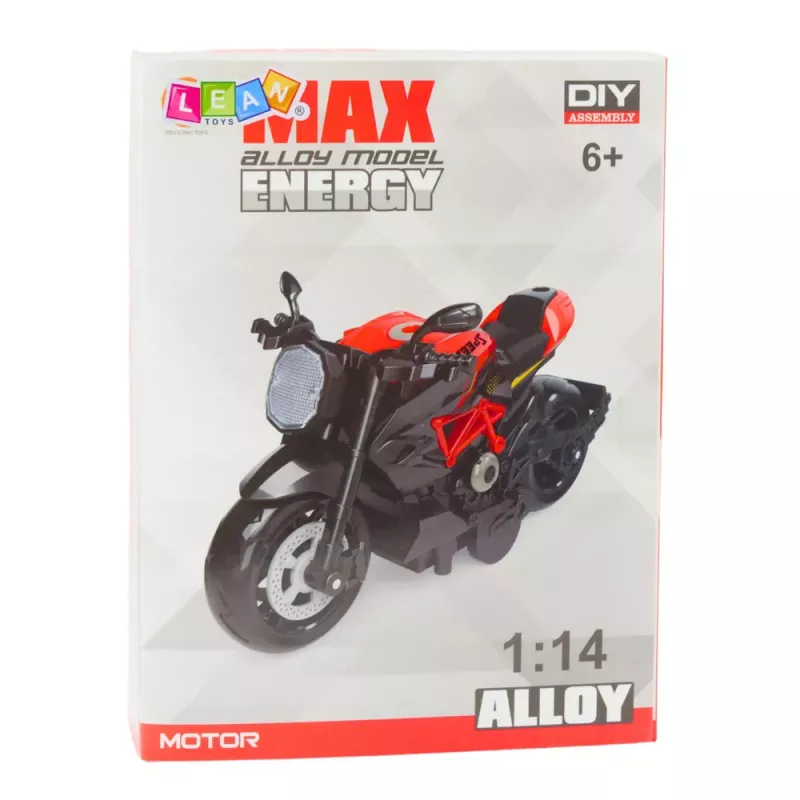 LEAN TOYS Mootorratas Kokkupandav Kruviga Metall 1:14 DIY Oranž
