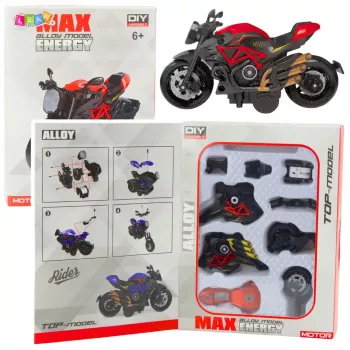 LEAN TOYS Mootorratas Kokkupandav Kruviga Metall 1:14 DIY Oranž