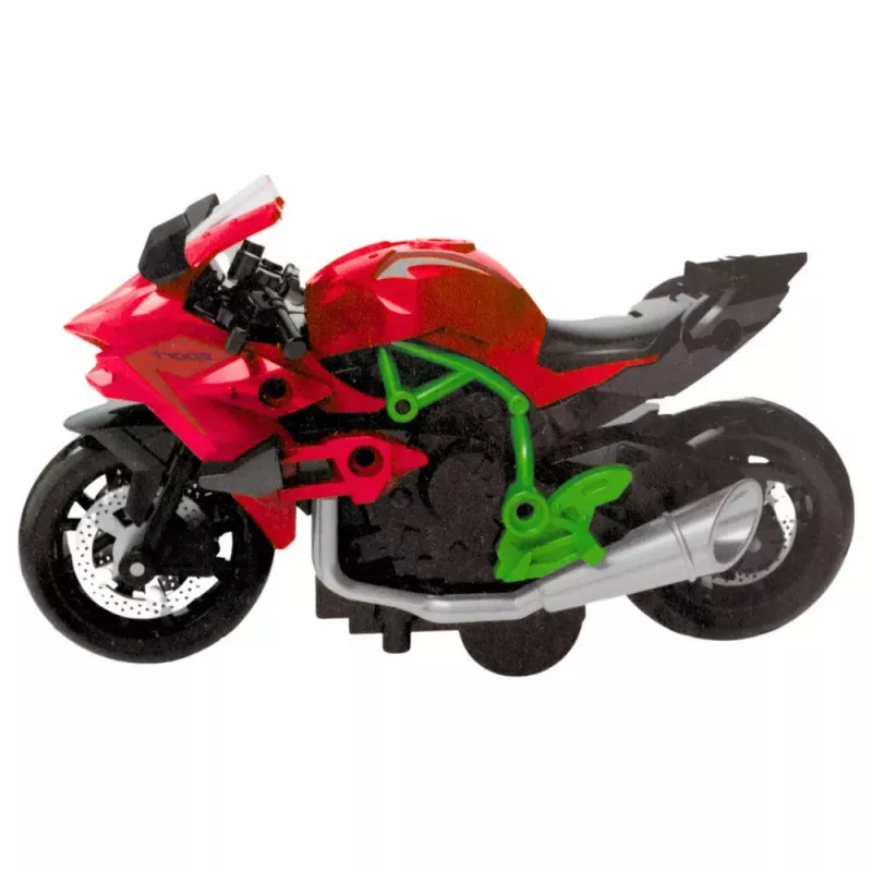LEAN TOYS Mootorratas kokkupandav kruviga metall 1:14 DIY Roheline-Punane
