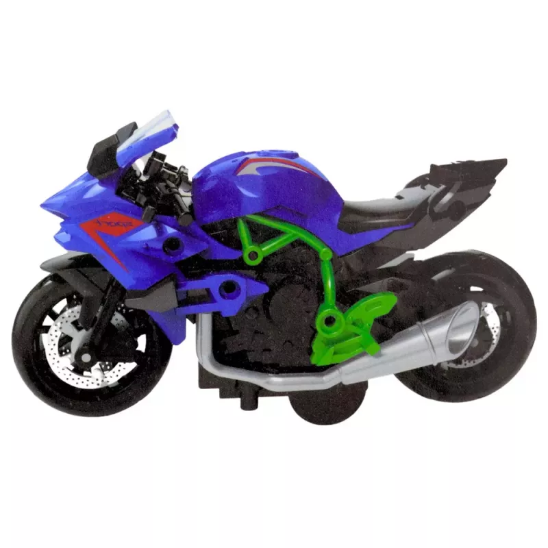 LEAN TOYS Mootorratas kokkupanemiseks kruvidega metall 1:14 DIY Roheline-Sinine