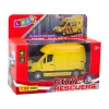 LEAN TOYS Metallist kohaletoimetuskaubik tagasitõmbega, tulede ja helidega, kollane, mõõtkavas 1:32