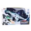 LEAN TOYS RC Remote Controlled Dinosaur Robot with Wings Lights and Sounds White
