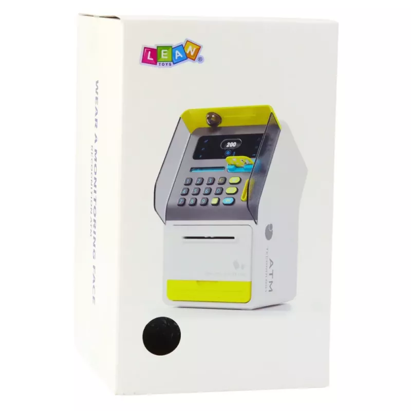 LEAN TOYS ATM Safe Piggy Bank PIN Code ATM Card Pink