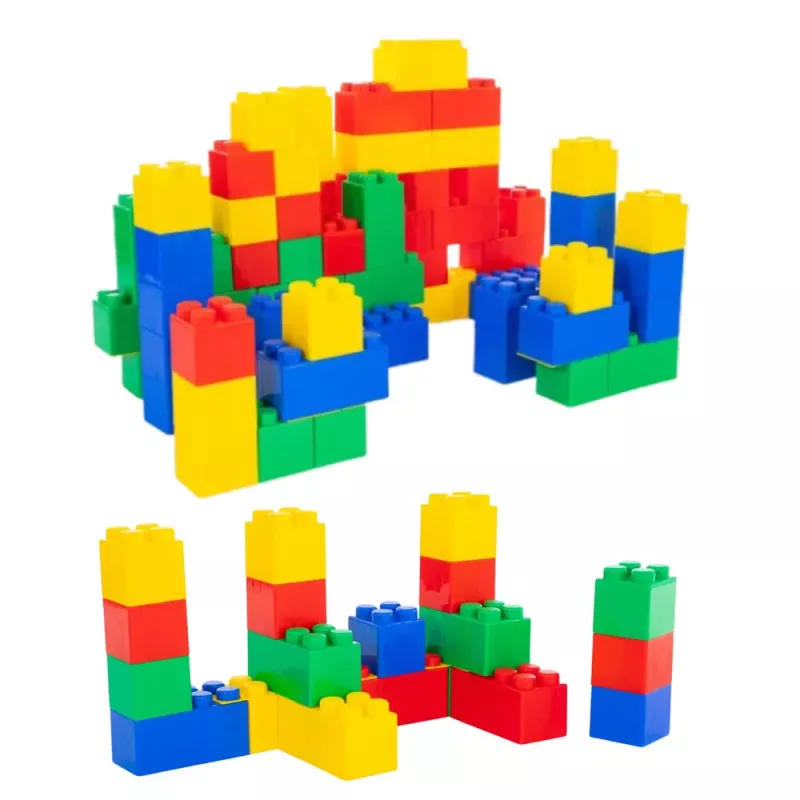 LEAN TOYS Suured ehitusklotsid kotis, värvilised, 28,5x9x9 cm, 20 tk