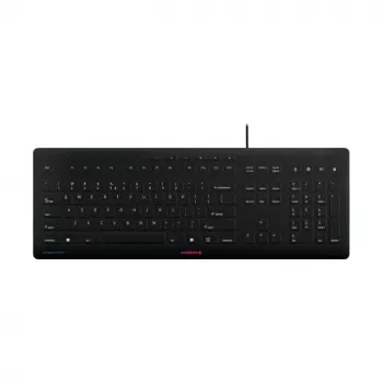 CHERRY STREAM PROTECT KEYBOARD Juhtmega USA-paigutusega Must