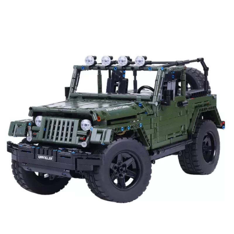 LEAN TOYS Ehitusklotsid Maastikuauto Roheline Khaki 2078 tk