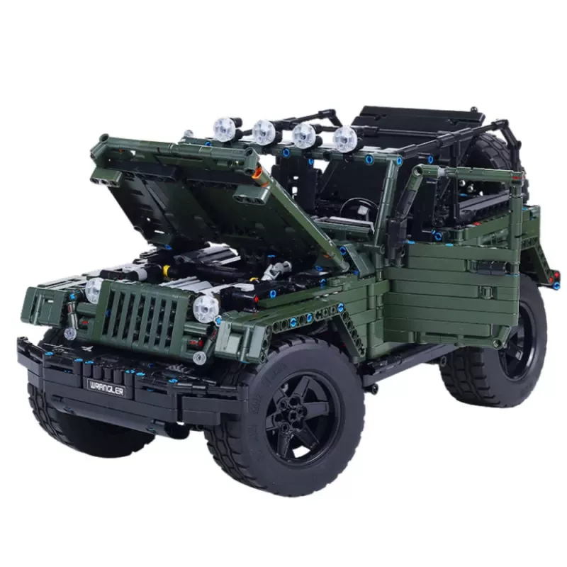 LEAN TOYS Ehitusklotsid Maastikuauto Roheline Khaki 2078 tk