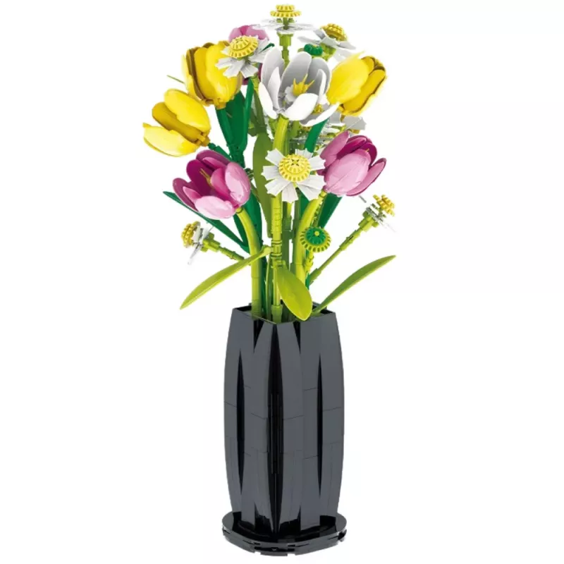 LEAN TOYS Ehitusklotsid Kimp Tulpe Vaasis 1250 tk