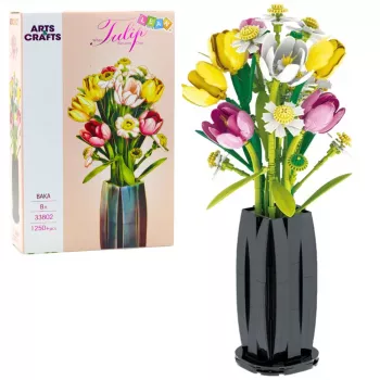 LEAN TOYS Ehitusklotsid Kimp Tulpe Vaasis 1250 tk