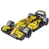 LEAN TOYS Ehitusklotsid Võidusõiduauto R.S.18 Kollane 1:10 1093 tk