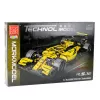 LEAN TOYS Ehitusklotsid Võidusõiduauto R.S.18 Kollane 1:10 1093 tk