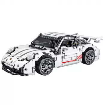 LEAN TOYS Ehitusklotsid GT Võidusõiduauto Valge 1:14 1268 tk