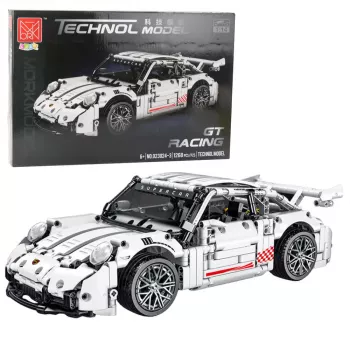 LEAN TOYS Ehitusklotsid GT Võidusõiduauto Valge 1:14 1268 tk