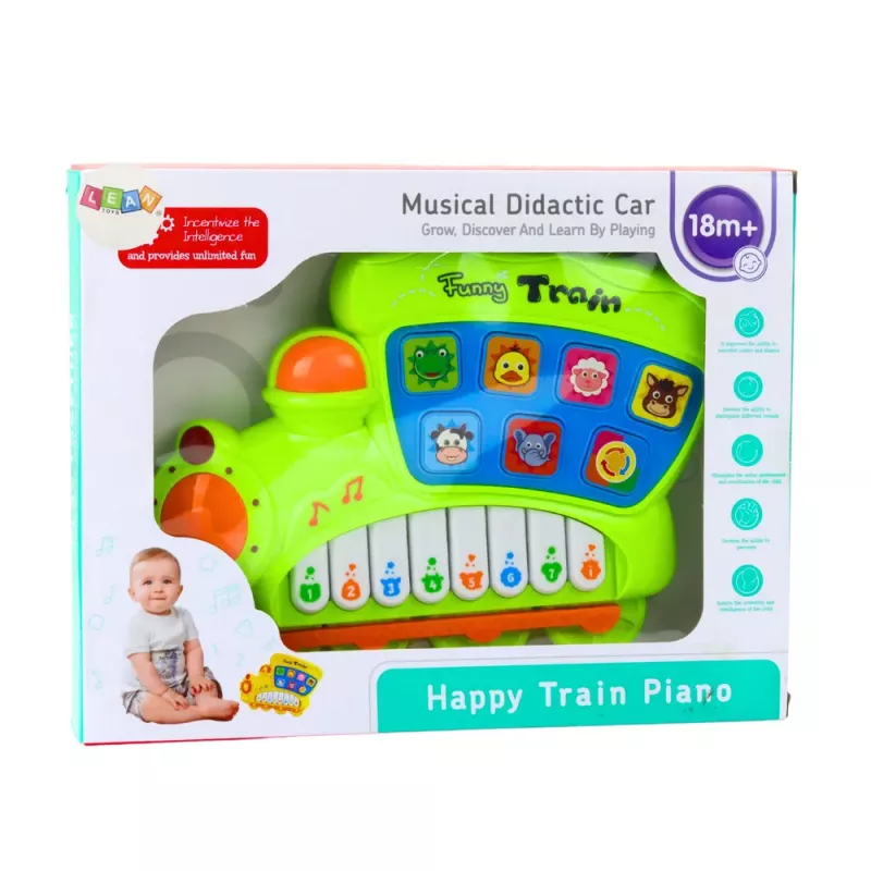 LEAN TOYS Hariduslik Elektriline Klaver Lastele Rong Disain Roheline