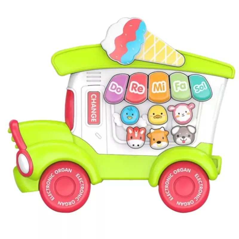 LEAN TOYS Hariduslik Elektriline Klaver Väikelastele Jäätisekiosk Roheline