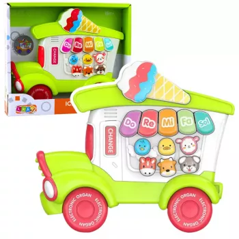 LEAN TOYS Hariduslik Elektriline Klaver Väikelastele Jäätisekiosk Roheline