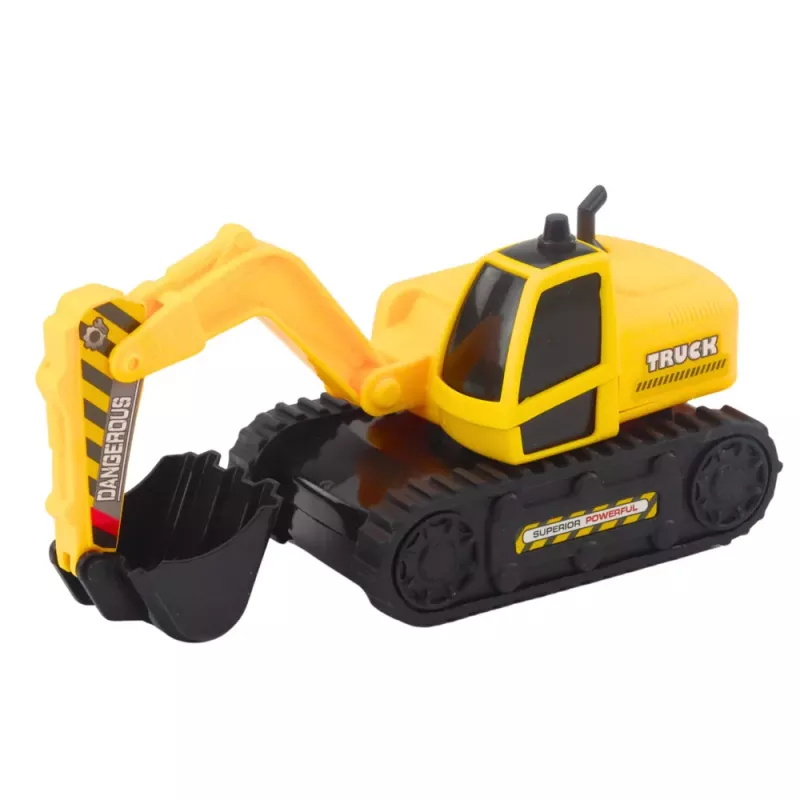 LEAN TOYS Tow Truck with Crawler Excavator Rotating 360° Yellow 1:16