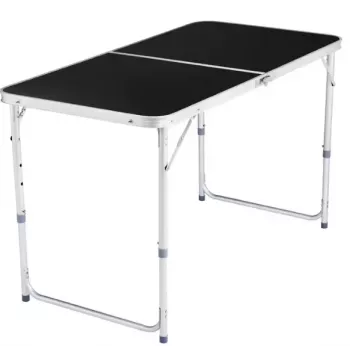 LEAN Kokkupandav Laagrilaud Reguleeritav Alumiinium Must 120x60cm