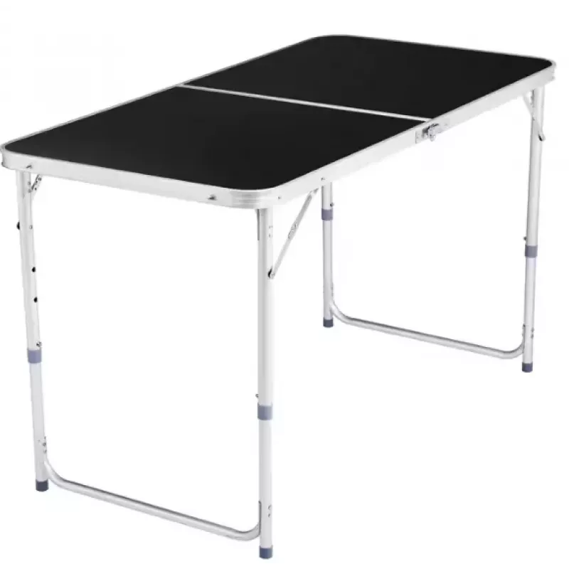 LEAN Kokkupandav Laagrilaud Reguleeritav Alumiinium Must 120x60cm