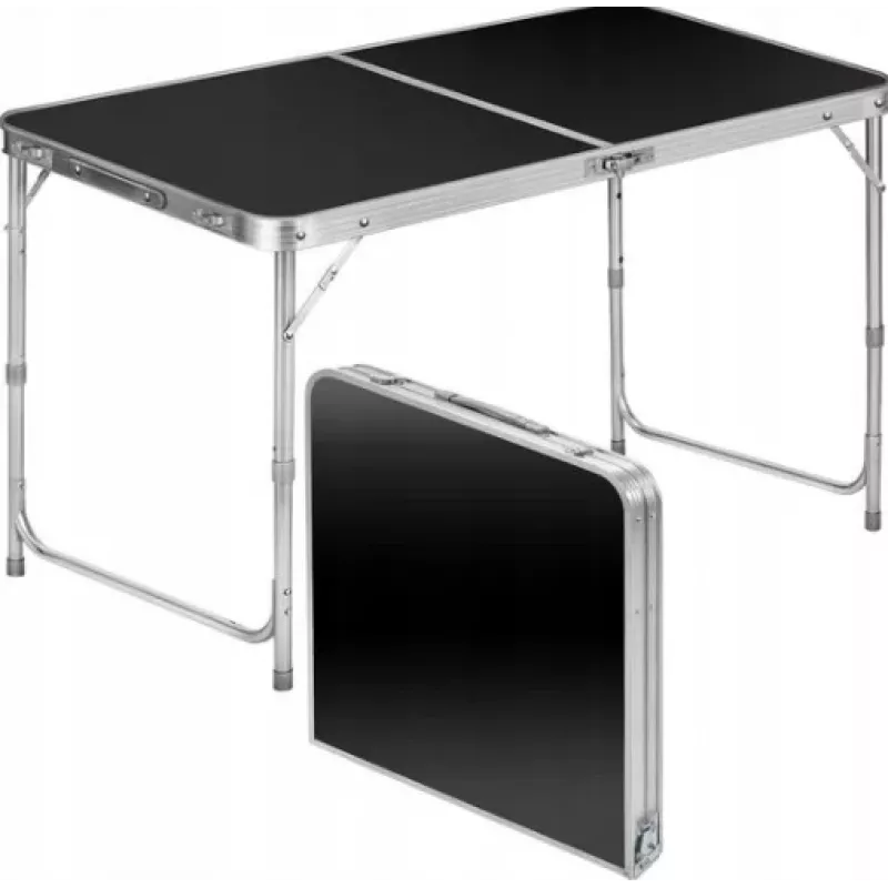 LEAN Kokkupandav Laagrilaud Reguleeritav Alumiinium Must 120x60cm