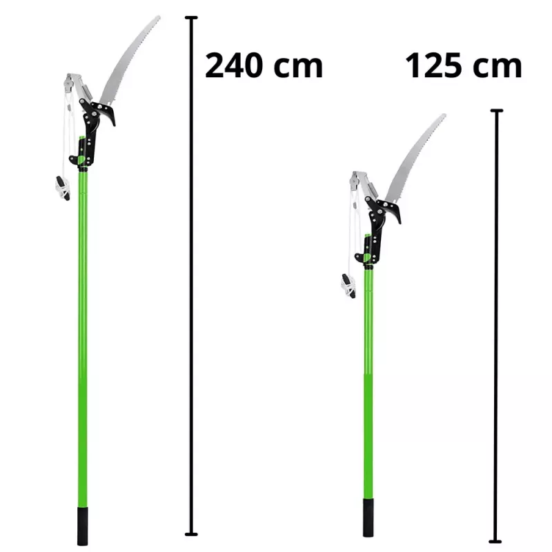 LEAN Teleskoopilised oksakäärid ja oksasaag 2in1 varrel 125-240 cm