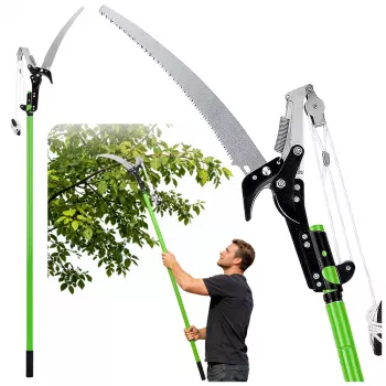 LEAN Teleskoopilised oksakäärid ja oksasaag 2in1 varrel 125-240 cm