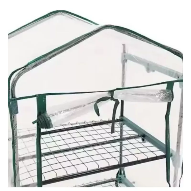 LEAN Mini Greenhouse Balcony Garden 4 Metal Shelves PVC Foil 69 x 49 x 157cm