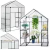 LEAN Mini Balcony Garden Greenhouse 4 Metal Shelves PVC Foil 195 x 143 x 73cm