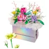 LEAN TOYS Ehitusklotside komplekt lillekarbi kujul, lilla LED, 706 tk