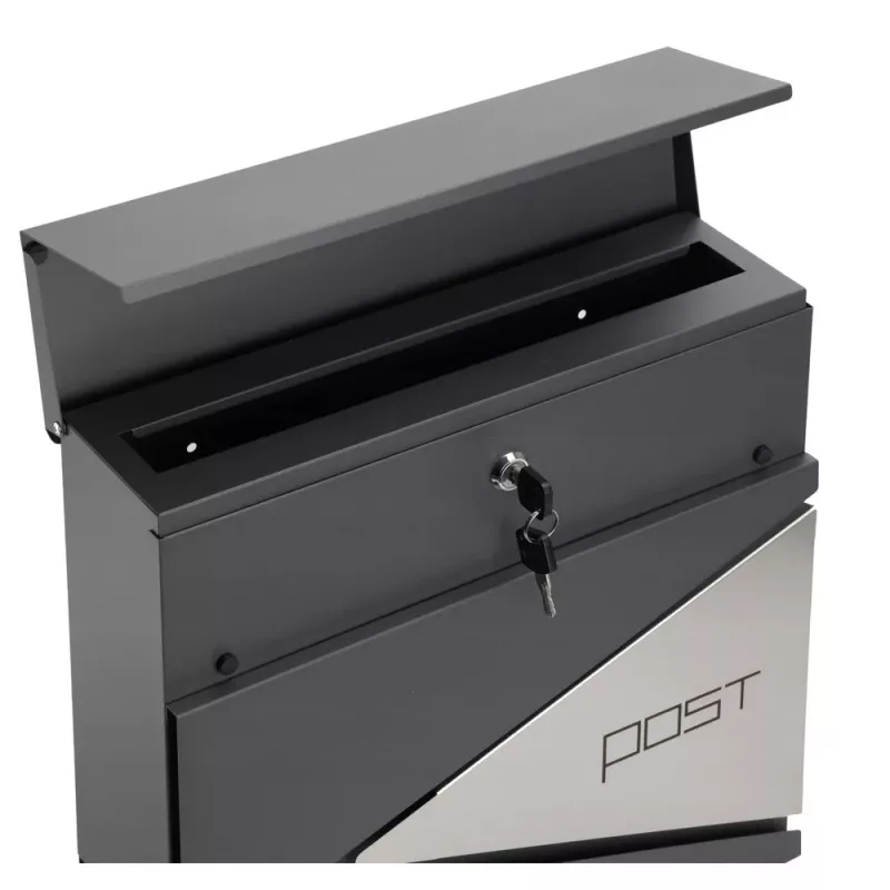 LEAN Suur postkast kirjadele ja ajalehtedele, antratsiit, POST-kiri, 37x37x10,5 cm