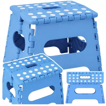 LEAN Kokkupandav Taburet Jalatoega Astmepinge Libisemiskindel Sinine 24x19 cm