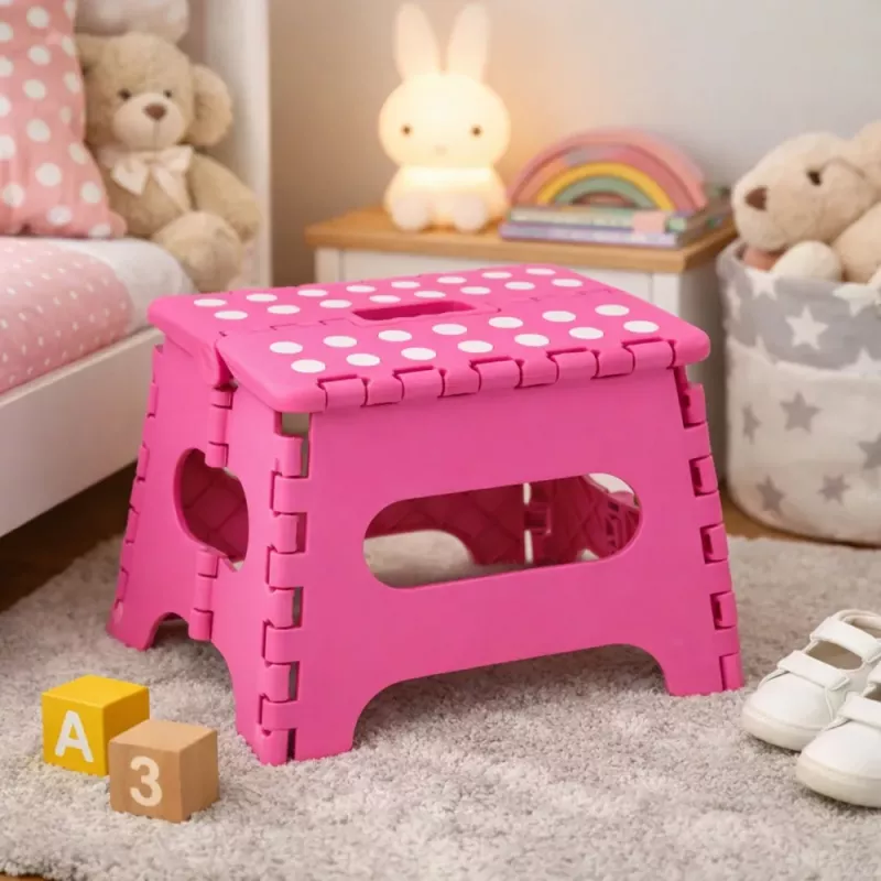 LEAN Kokkupandav Taburet Jalatoega Astmepink Libisemiskindel Roosa 24 x 19 cm