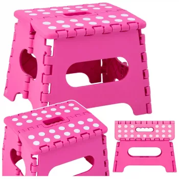 LEAN Kokkupandav Taburet Jalatoega Astmepink Libisemiskindel Roosa 24 x 19 cm