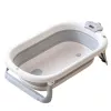 LEAN Baby Bathtub with Thermometer Foldable Mattress Stars Gray