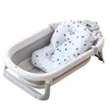 LEAN Baby Bathtub with Thermometer Foldable Mattress Stars Gray