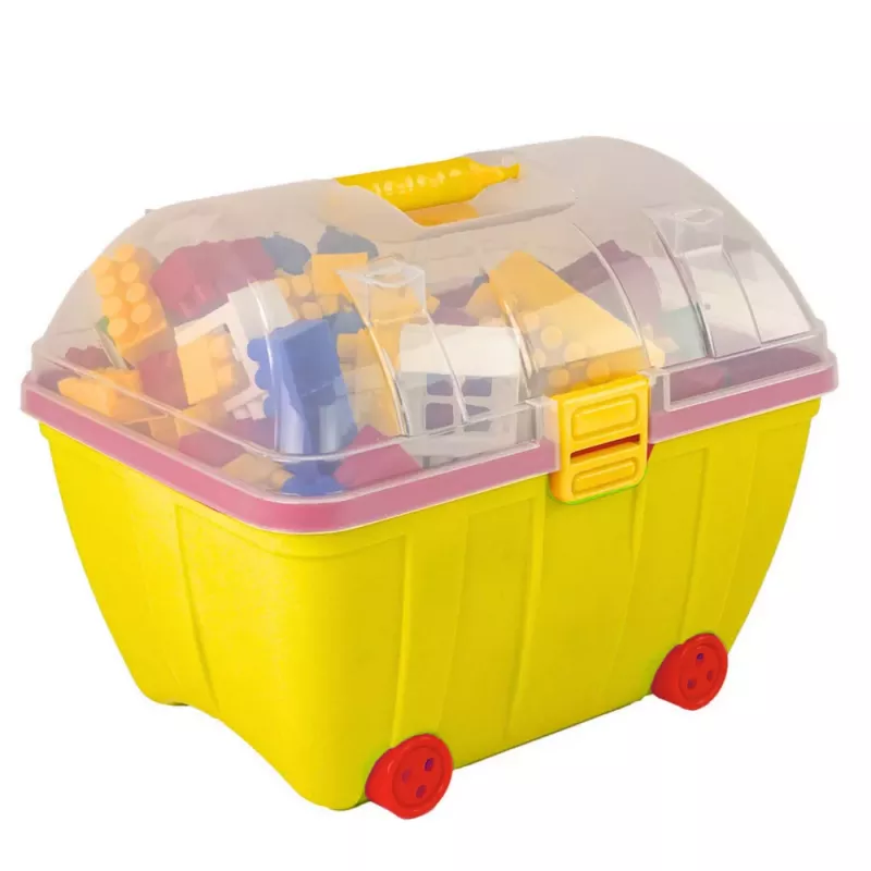 HEMAR Little Chest of Coloured Blocks K2 - 100-osaline puidust ehitusklotside komplekt hoiukastiga