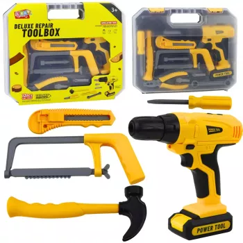 LEAN TOYS DIY Kit Drill Driver Tools Lights Sounds Suitcase