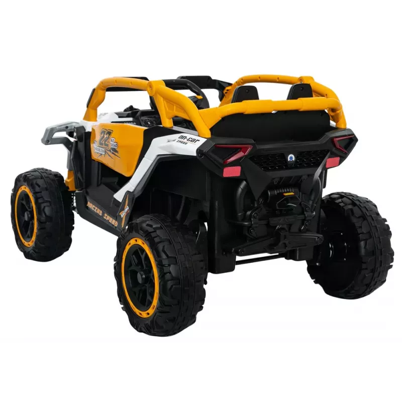 LEAN CARS M3 Yellow and White Battery-Powered Vehicle 4x4