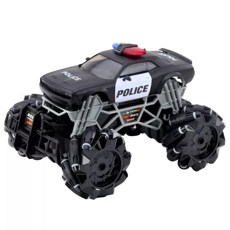 LEAN TOYS RC Politsei Maastikuauto Valguste ja Suitsuefektiga 1:16
