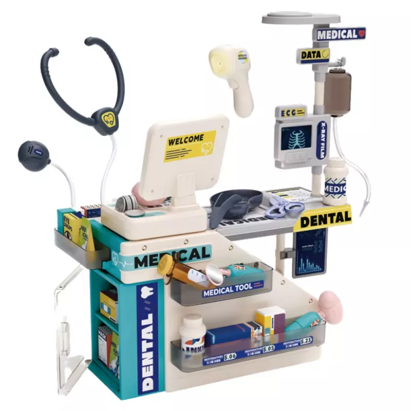 LEAN TOYS Hambaarsti ja Apteekri Komplekt Valgus Heli Tarvikud 51 tk.