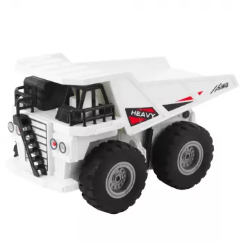 LEAN TOYS RC Remote Controlled Dump Truck with Lights and Sounds White 1:24