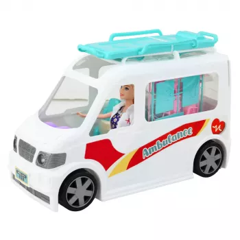 LEAN TOYS Mobiilne Haigla Kiirabi koos Kanderaamiga 2in1 Nukuarsti Tarvikud