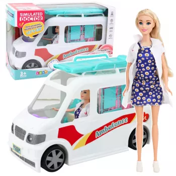LEAN TOYS Mobiilne Haigla Kiirabi koos Kanderaamiga 2in1 Nukuarsti Tarvikud