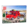 LEAN TOYS Ehitusklotside Komplekt Auto Fiat 126 Maluch Haagisega 393 tk