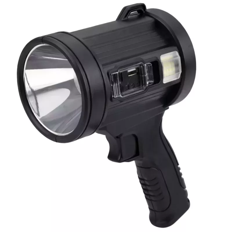 LEAN LED Solar Searchlight Flashlight 6 Modes Powerbank Interchangeable Filters